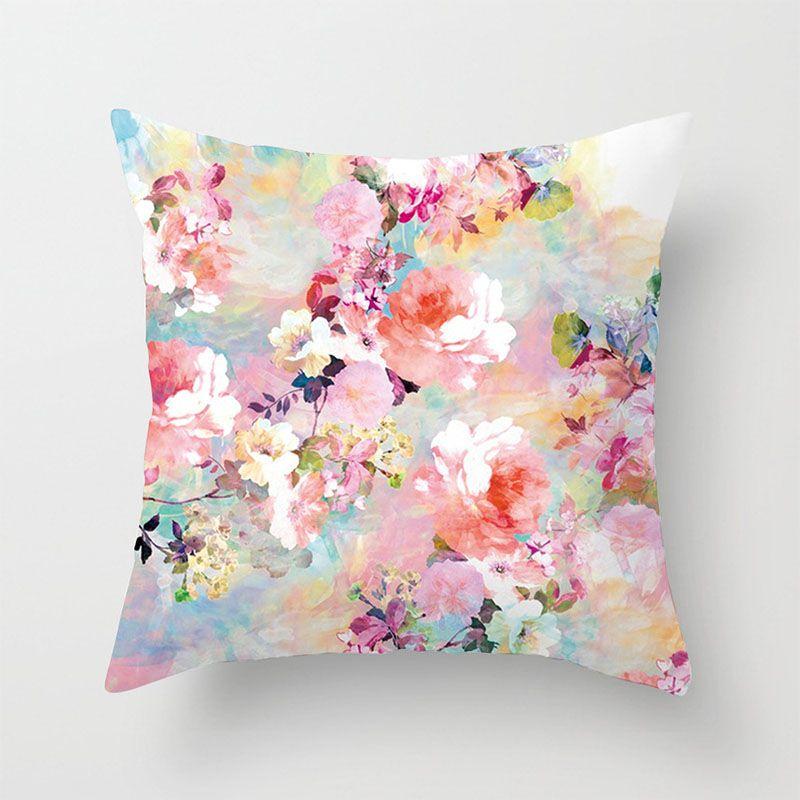 Элегантная зеленая тропическая растительность листья пальмы льняная наволочка с классическим дизайном 18"x18"