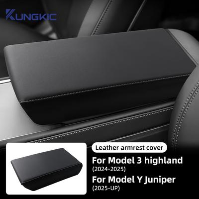 Кожаный подлокотник Защитная АБС-крышка Крышка подлокотника Аксессуары Для Tesla Model 3 Model Y 2017- Highland 2024 Juniper 2025