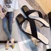 Fashion High Heels Slippers Female Summer Europe and America PVC Transparent Flip-flops Cone High Heels