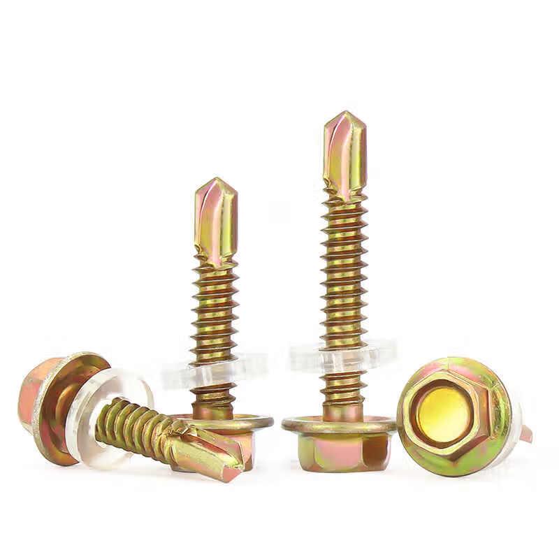 Самосверлящие винты с внешней шестигранной головкой, желто-цинкованные