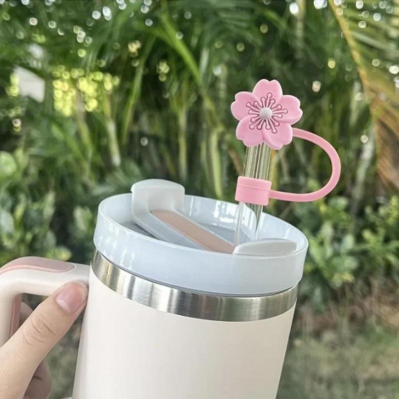 1 шт. Колпачок для соломинки для бутылки для воды Милые колпачки для соломинок в виде цветка бегонии 10 мм Колпачок для соломинки для тамблеров 40-20 унций Аксессуары