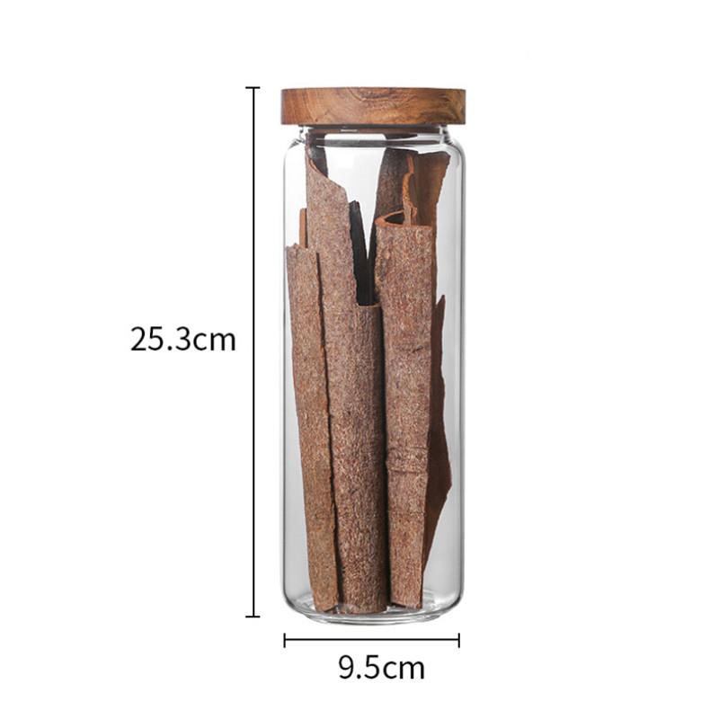 Прозрачная стеклянная герметичная канистра, кухонные бутылки для хранения еды с бамбуковой крышкой, банки для зерна, чайные листья, кофейные зерна, банка для конфет