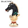 Horse Chess Brooches For Women Unisex Black Enamel Animal Figure Party Casual Brooch Pin Gifts