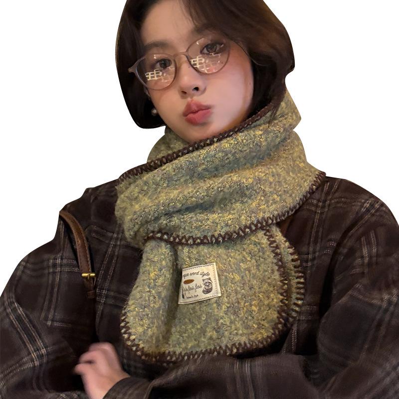 Retro Loose Knit Scarf: Thick, Warm, Versatile for Autumn & Winter