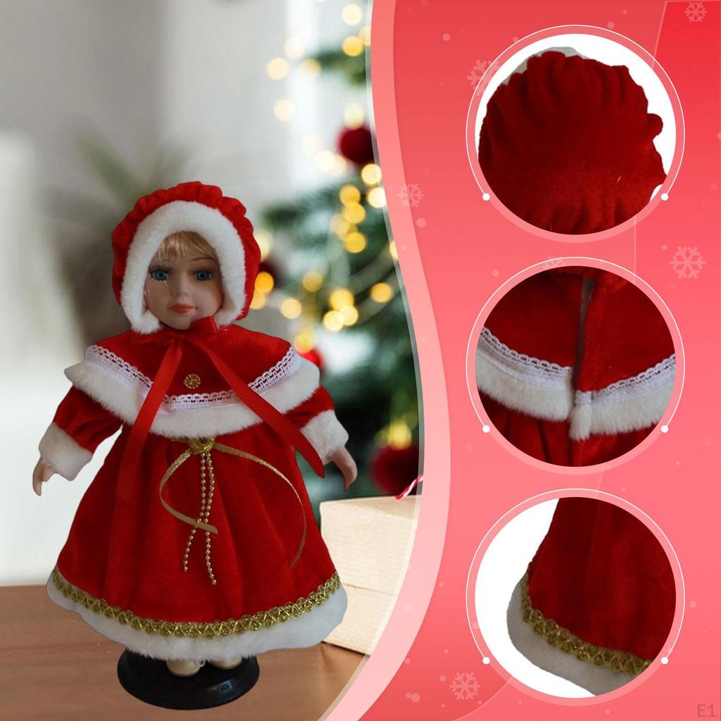 Porcelain Doll Ceramic In Outfit Beautifully Crafted with Hat Makeup Face Collectible