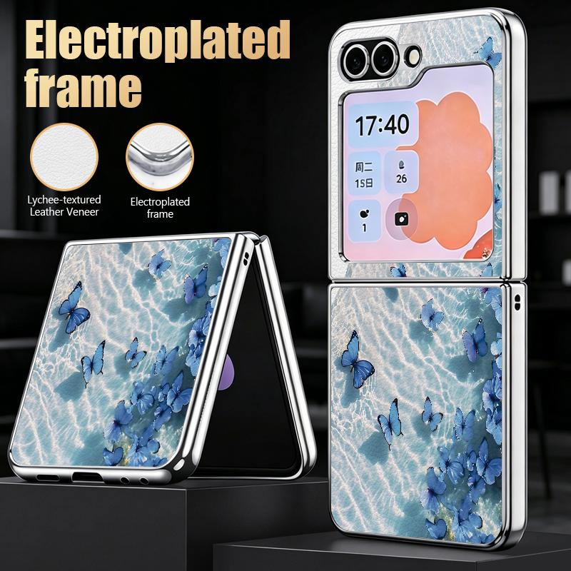 Фантастический чехол с принтом бабочки для Samsung Galaxy Z Flip 8 7 6 5 Z Flip8 Flip7 Flip6 Гибридный 3-в-1 Покрытие Кожаная накладка Чехол для складного телефона