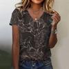 Women's T-shirt Floral Print Summer Loose and Comfortable Short-sleeved Pattern V-neck Casual T-shirt Casual Elegant Clothing