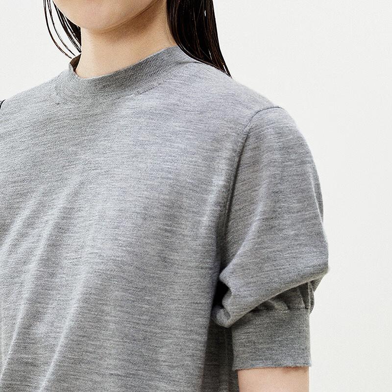 LESS 2025 Spring Round Neck Cashmere-Silk Blend Pullover