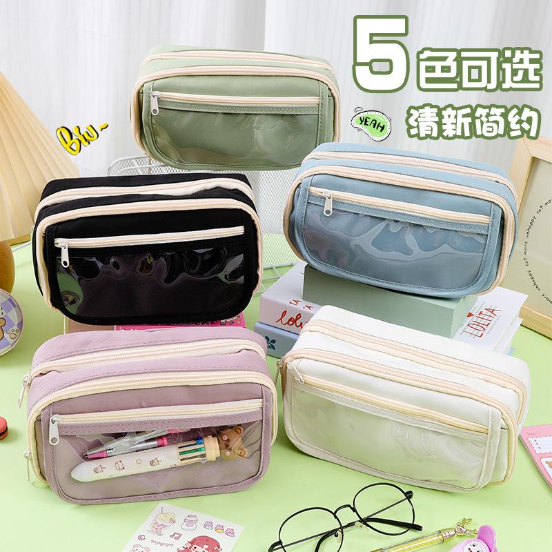 Новый прозрачный пенал, девятислойный пенал с пандой, пенал большой вместимости, высококачественный пенал для учеников средней школы и девочек