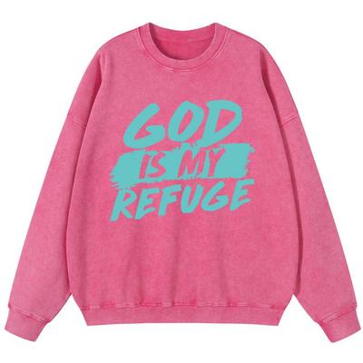 Бог - моя защита Девушка Винтажная хлопковая толстовка простого осеннего тонкого стиля Худи Хипстер Оверсайз