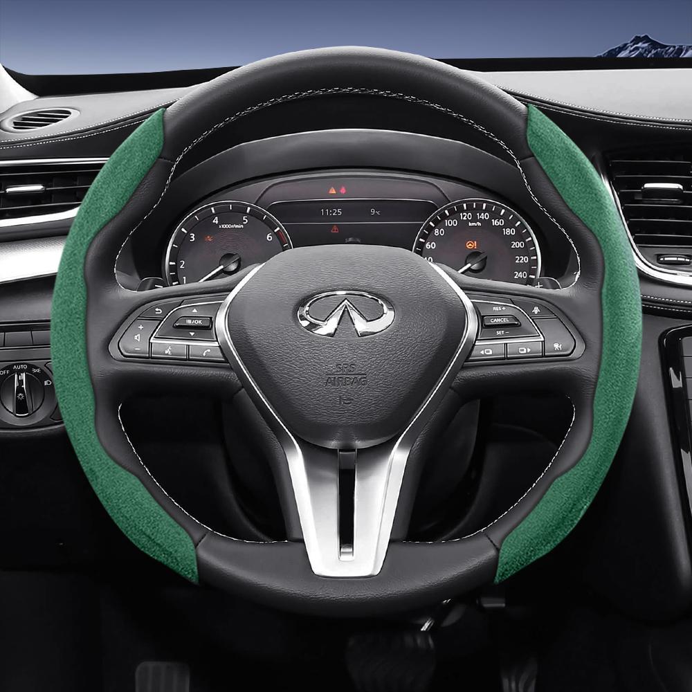 Bpzsw1 Подходит для рулевого колеса Infiniti Sports из замшевой кожи со съемной конструкцией на кнопках для моделей, таких как Q50 Qx50 Qx55