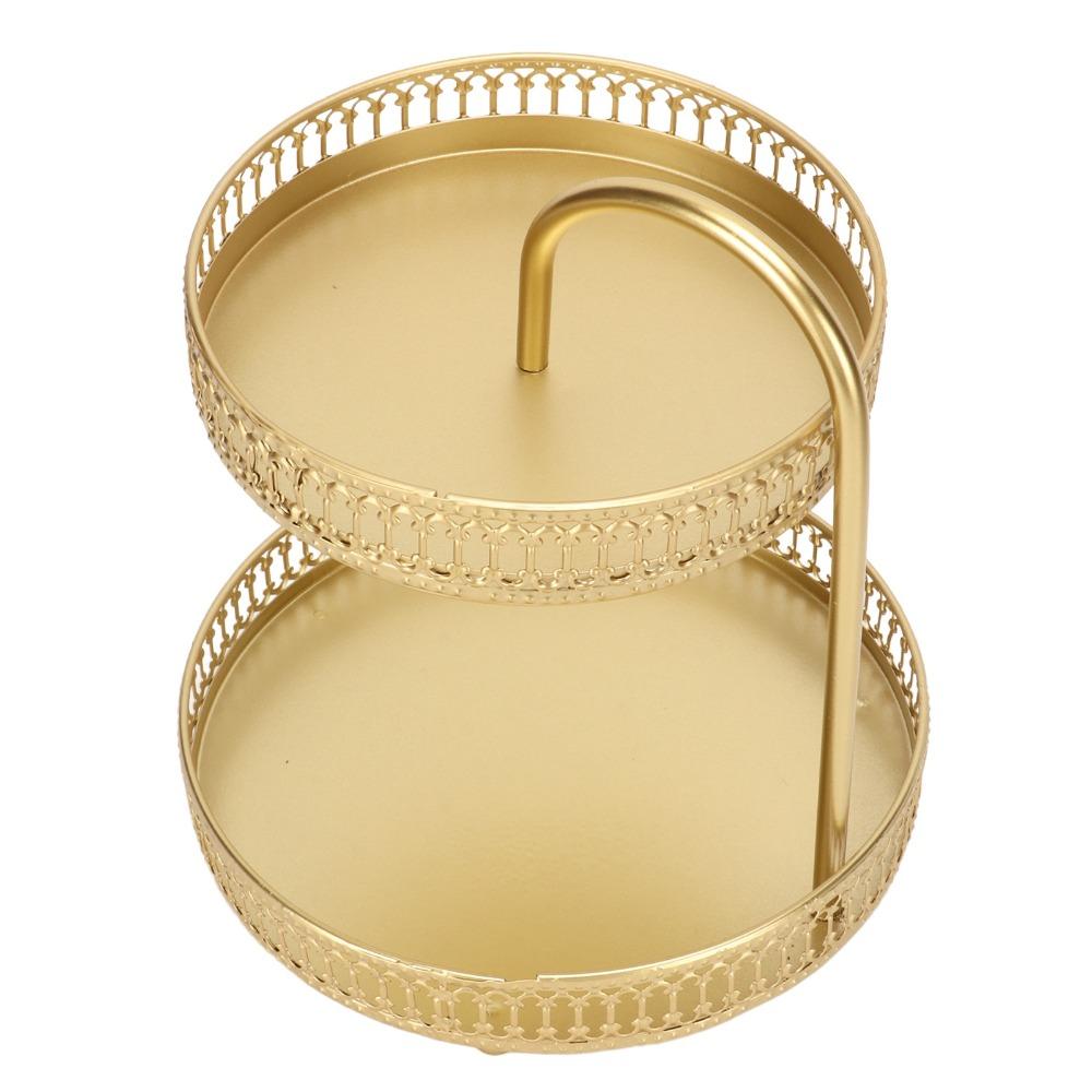 4pcs 2 Tier 2 Tier Cupcake Stand Gold Fruit Stand Organizer 2 Tier Fruit Tray For Home Kitchen