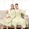 Winter Thickened Flannel Kimono Bathrobes Women Vintage Floral Jacquard Women's Thicken Warm Plush Bath Robe Pajamas Sleepwear
