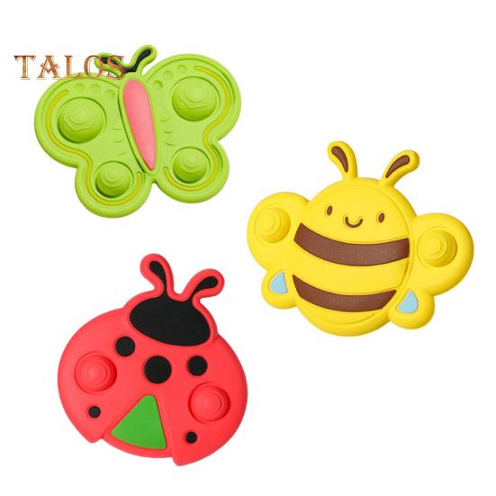 3Pcs Suction Spinner Toy Insect Shape Sucker Spinner 360 Degrees Rotating Silicone Teether for Highchairs