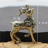 2Pcs Pure Copper Deer Sculpture Ornaments  Brass Miniature Figurines Lucky Craft