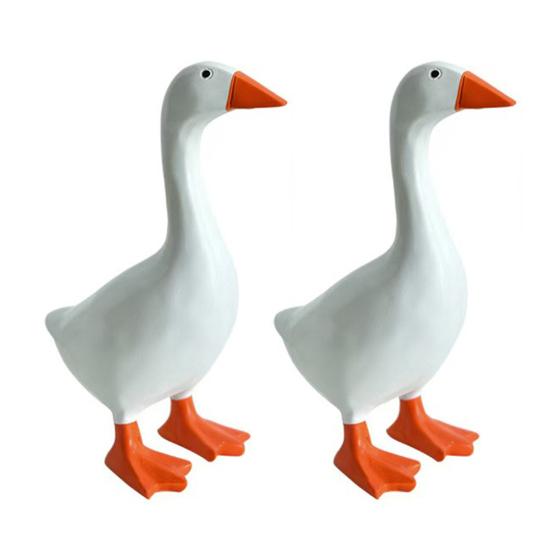 Магнитный держатель для ключей в виде гуся, статуэтка, вешалка для ключей в виде утки, полимерная фигурка, скульптура, украшение для дома, офиса, настольный декор