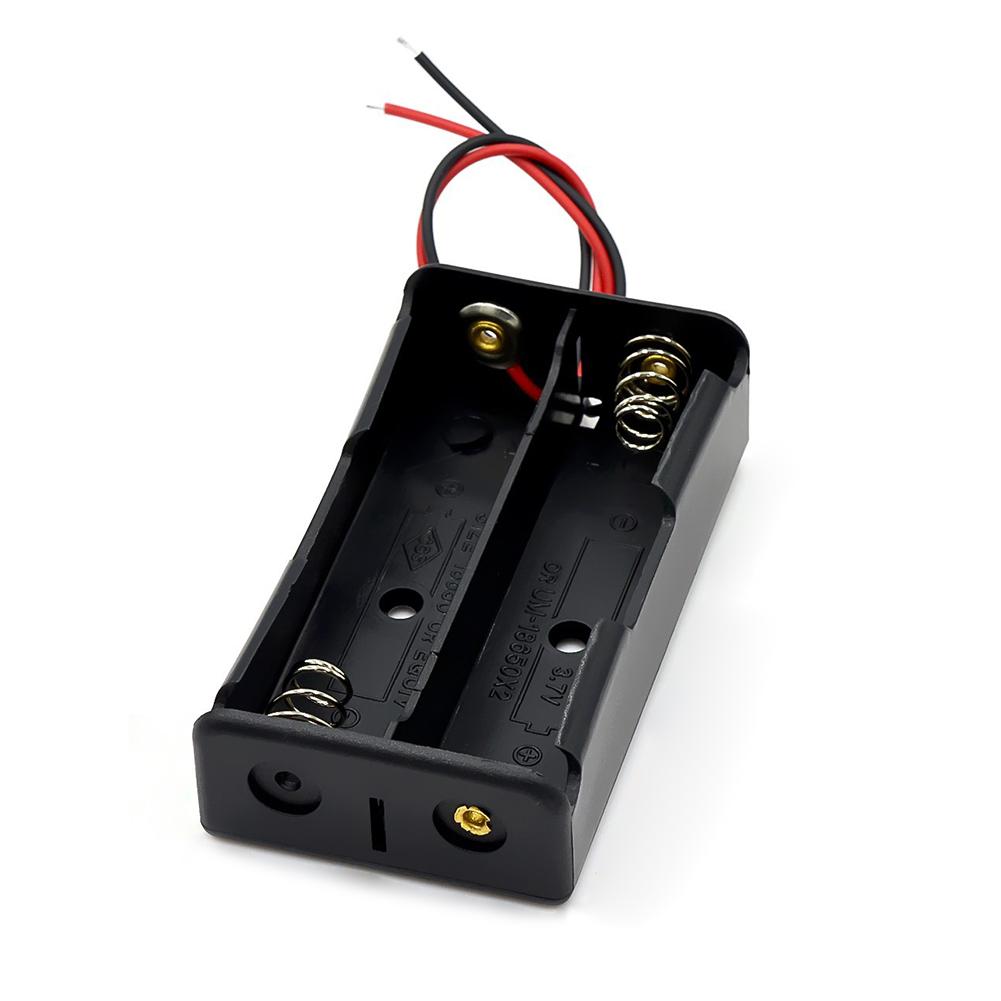 10-1pcs 1 2 3 4 Slot Plastic 18650 Battery Holder with Wire Lead Black 18650 Battery Storage Box Case for 18650 3.7V Battery
