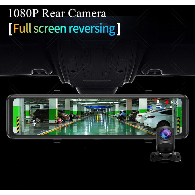 12" Wifi Видеорегистратор Зеркало заднего вида Видеорегистратор Двойной объектив Поддержка Carplay