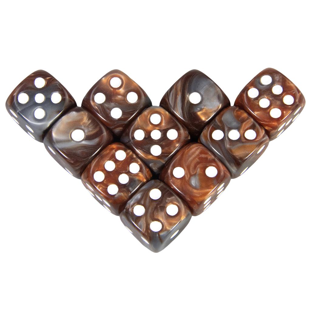 10Pcs Polyhedral Dices Set 6 Sided D6 16mm for DND Props Games Party Accessaries Mixed Color Dices