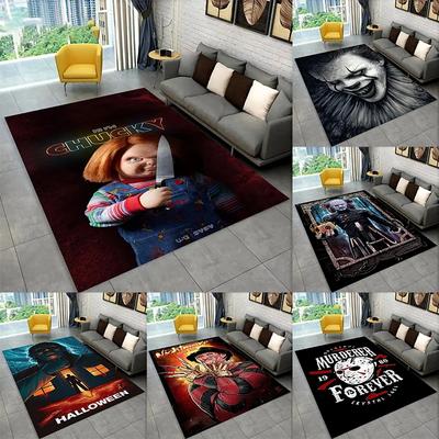 Коврик из мультфильма с персонажем фильма ужасов Чаки пила, ковер для гостиной, спальни, дивана, коврик для украшения, нескользящий напольный коврик