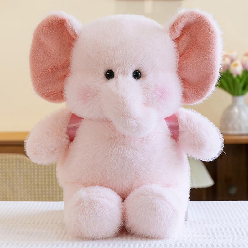 Adorable Pink And Gray Elephant Plush Pillow For Kids And Girls Perfect Gift