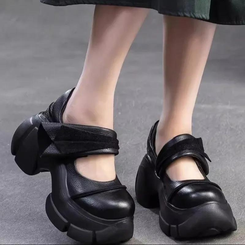 Мода 2025 Новые женские босоножки на высоком каблуке, шнуровка, обувь на платформе, повседневная модная женская обувь, туфли на высоком каблуке, туфли Мэри Джейн