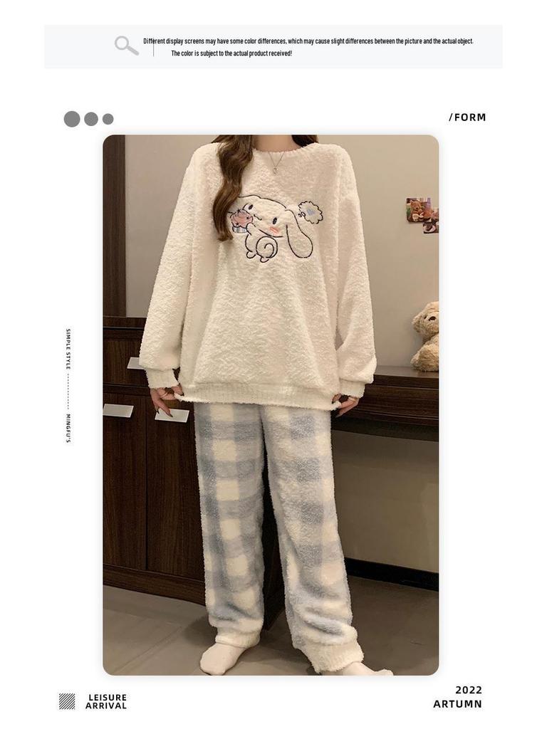 Женский уютный флисовый зимний пижамный комплект - Мягкий, Плотный и Теплый