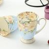 Скандинавский пасторальный костяной фарфор, большая емкость, кофейная кружка с молоком, креативная керамическая чашка с ручной росписью и цветочным рисунком, винтажная чайная церемония
