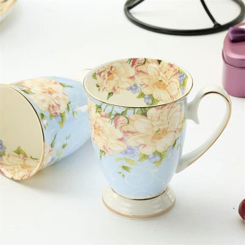 Скандинавский пасторальный костяной фарфор, большая емкость, кофейная кружка с молоком, креативная керамическая чашка с ручной росписью и цветочным рисунком, винтажная чайная церемония