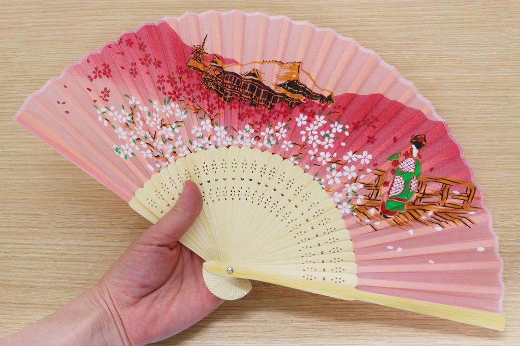 Складной веер Matsumi Crafts Maiko Розовый (шелк)
