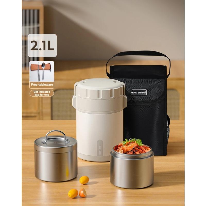 3.2L Термоконтейнер для ланча Bento многофункциональный Горячая еда Нержавеющая сталь Многослойный Отдельный Контейнер Посуда Коробка Набор