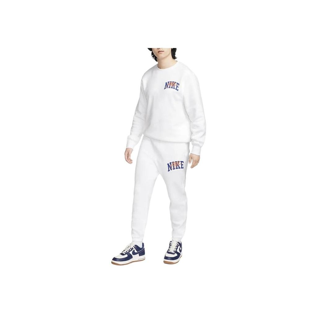 Nike Клубные флисовые повседневные флисовые джоггеры с манжетами и принтом букв, белые FV4454-100