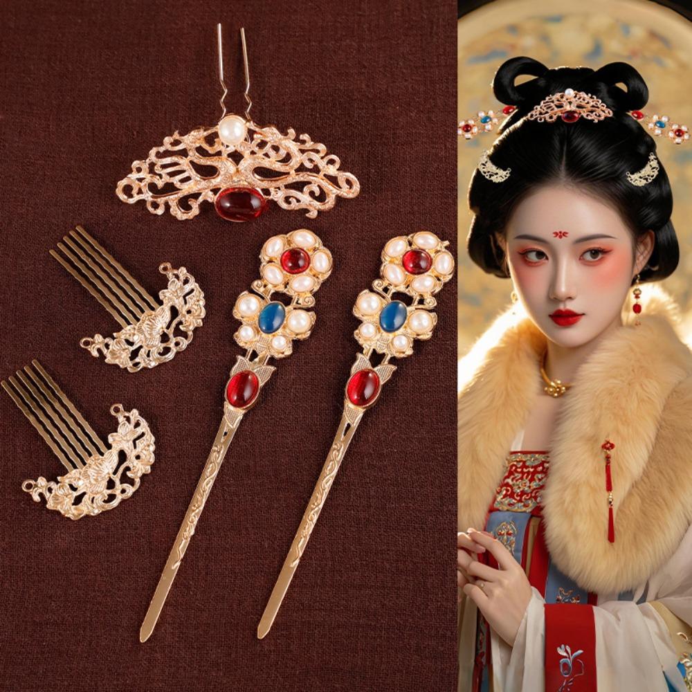1 комплект жемчужных старинных палочек для волос в китайском стиле, цветочные расчески для волос, аксессуары для чонсама