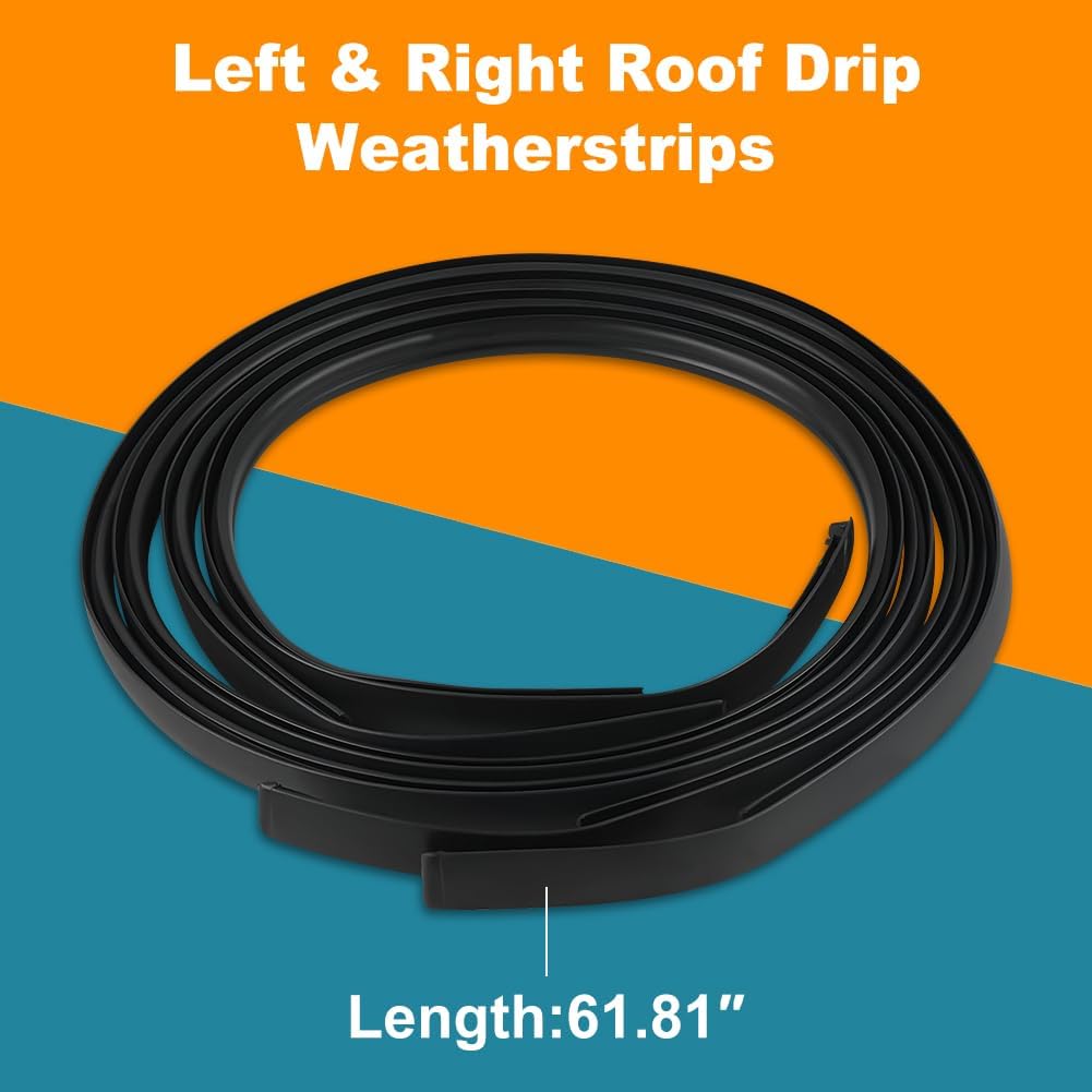 JDMON Накладки на водостоки крыши Погодная полоса Совместимы с Toyota Yaris Хэтчбек 2007 2008 2009 2010 2011, Замена 75551-52130, Левая и Правая, 2