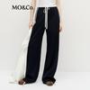 MO&Co. Sporty Color-Block Casual Straight-Leg Pants