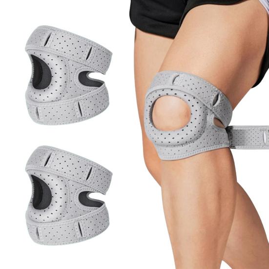 Knee Brace for Pain Relief Dual Patellar Tendon Support Strap for Meniscus Tear Arthritis MCL ACL Schlatter Adjustable Nylon