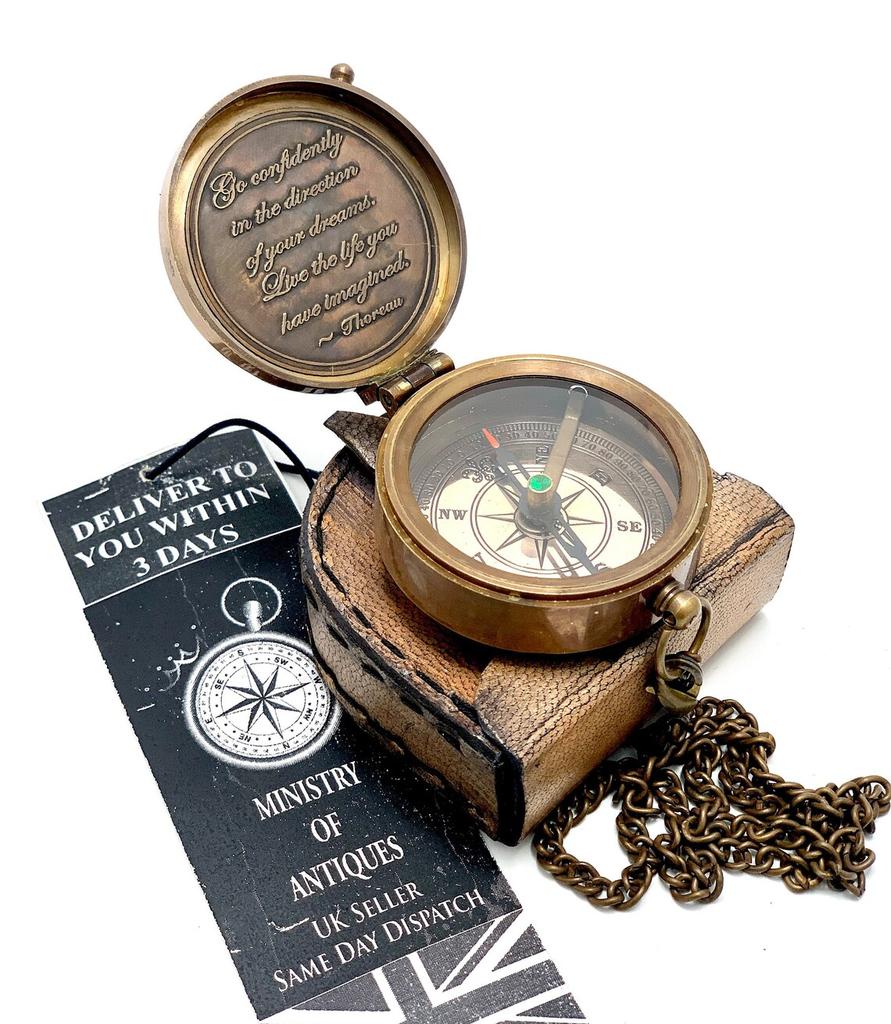 Pocket Compass Brass Nautical Compass, Handmade Compass, Christmas Gift, Gift for Husband, Gift for Her, Wedding Gift