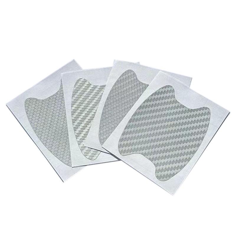 4 шт. наклейка на дверную ручку автомобиля, наклейка на автомобиль, защита от царапин, наклейка с рисунком углеродного волокна, защитная пленка