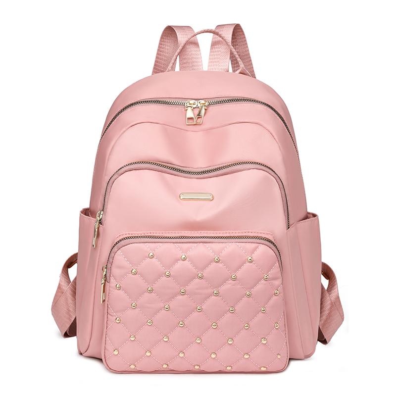 Заклепки украшения большой емкости женский дорожный рюкзак бренд дизайнер нейлоновая ткань сумка через плечо мода досуг девушка школьная сумка
