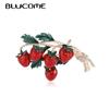 Enamel Strawberry Brooches For Women Girls Wedding Party DIY Statement Lovely Fruit Accessories Hat Bag Brooch Bijoux