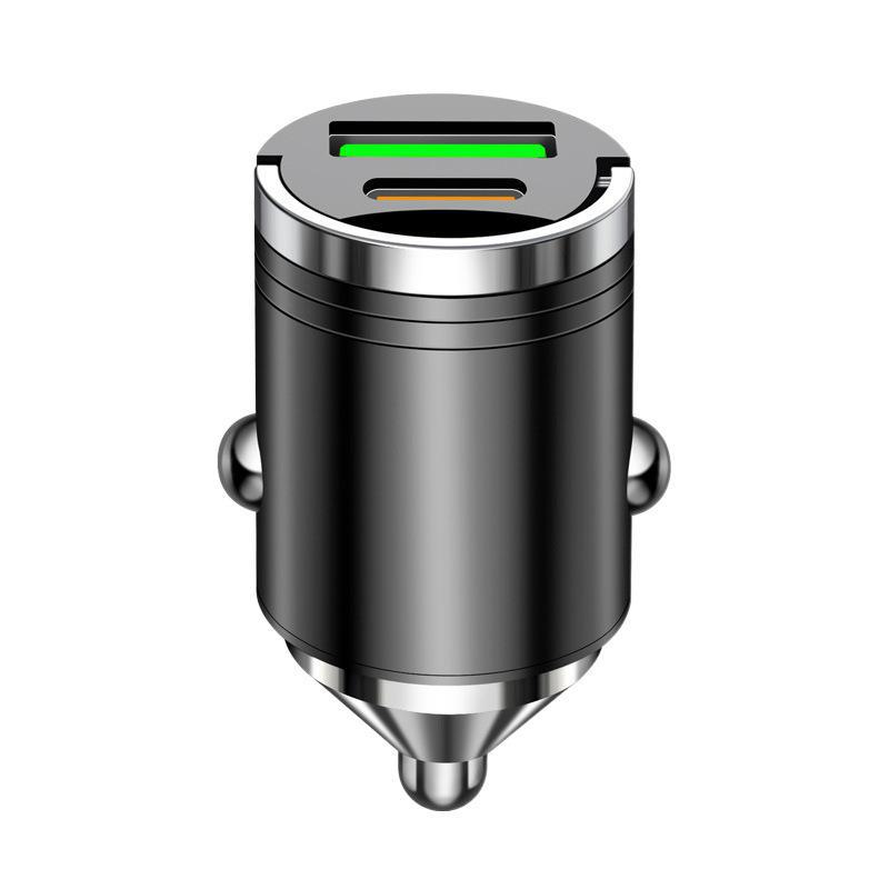 Невидимое автомобильное зарядное устройство мощностью 66 Вт с металлическим вытяжным кольцом PD30W для сверхбыстрой зарядки и мгновенной зарядки мощностью 100 Вт