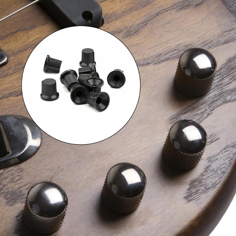 10 шт. Ручка управления потенциометром 6 мм Рифленое отверстие вала Ручка усилителя Пластиковые ручки для электрогитары Легко установить