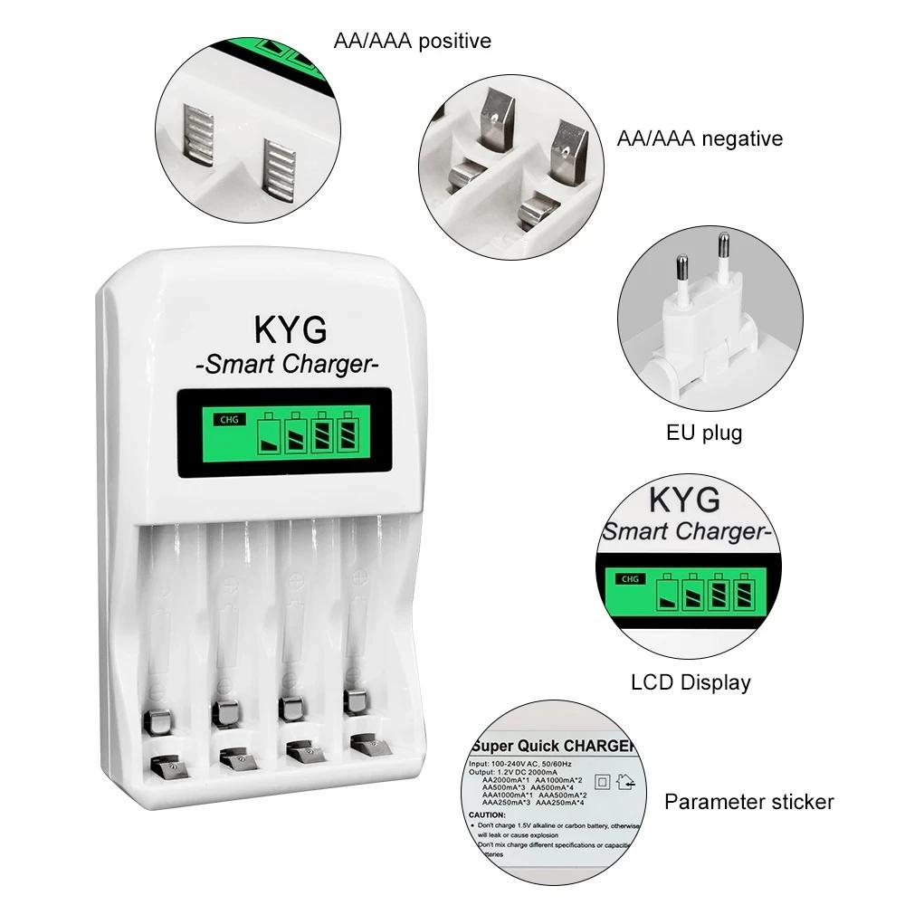 Cityork 1,2 В AA аккумуляторная батарея LR06 AA Cell 3000 мАч Ni-MH аккумуляторная батарея AA с зарядным устройством + батарейный отсек AA/AAA