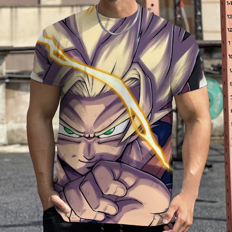 2026 Летняя Ретро Футболка Dragon Ball для Фитнеса Мужская Оверсайз 3D Печать Короткий Рукав Семейная Унисекс Детская Спортивная Футболка