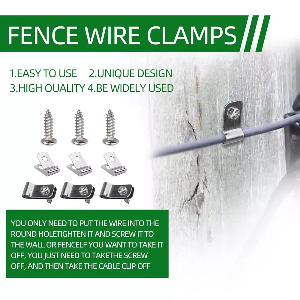 100x зажим для проволочной сетки, крепежный винт из оцинкованной стали, панель из сварной сетки