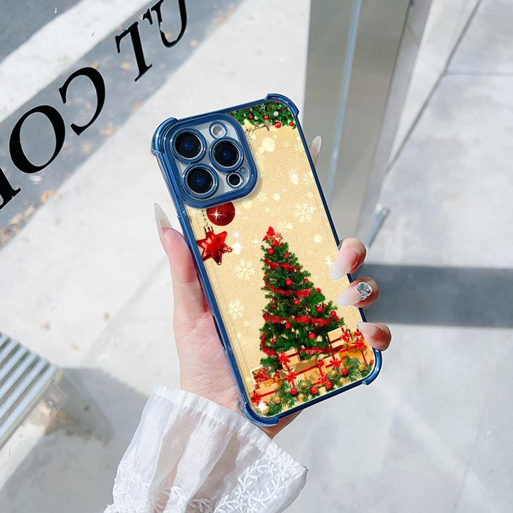 Ae113 Merry Christmas art Santa design art Гальванизированные чехлы для телефонов TPU для Xiaomi 11 Lite Redmi Note 13 Pro 12C Huawei Защитный чехол на четыре угла