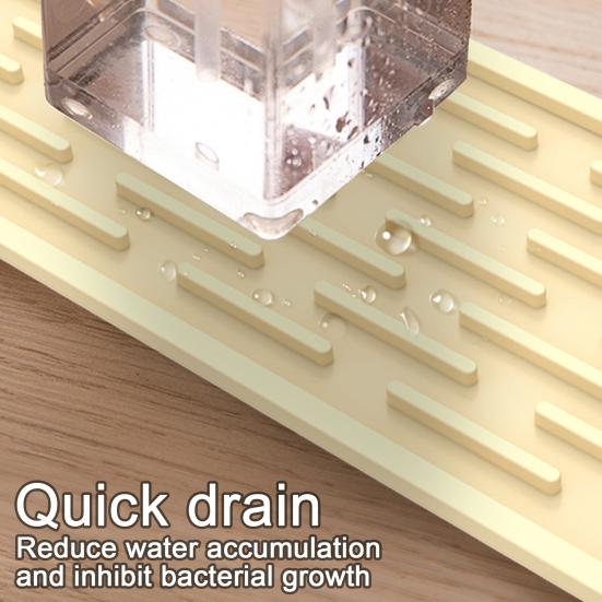 Силиконовый сливной коврик, противоскользящие канавки, быстросохнущий защитный коврик для кухонной мойки, безопасный для пищевых продуктов, большой размер, коврик для сушки посуды на столешнице