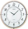 Seiko Clock Wall Clock Radio Wave Analog Thin Wooden Frame Light Brown Wood SF501B SEIKO SOLAR+