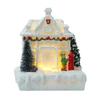 Resin Rotating Christmas Village House Statue Lighted Music Snow Village Desk Ornaments New Year 2024 Christmas Decoration