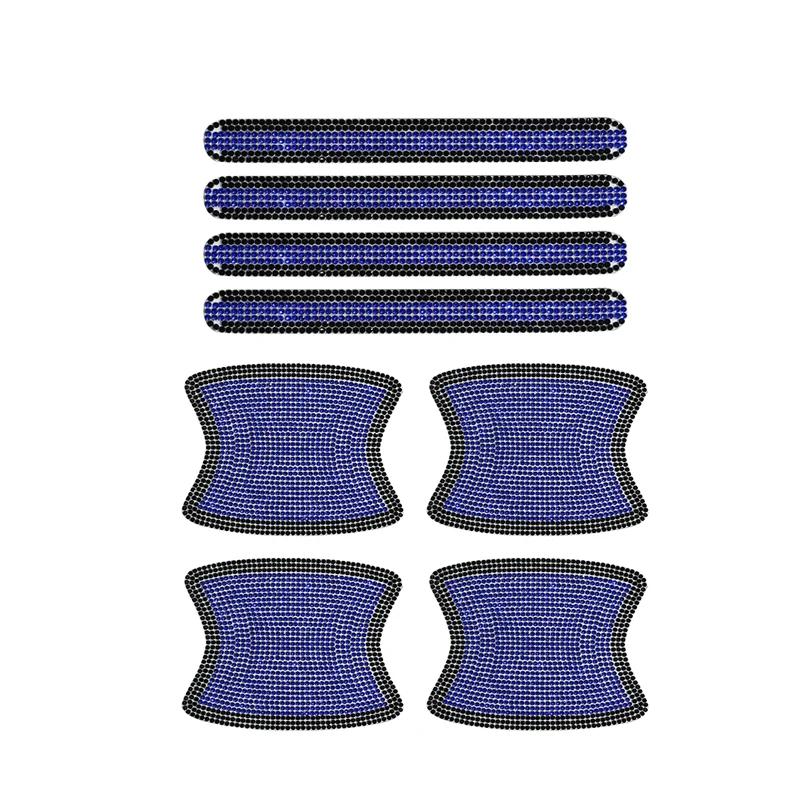 8 шт. блестящие хрустальные алмазные стразы для украшения дверных ручек автомобиля, наклейка для защиты от царапин